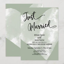 ウォーターカラーハート セージグリーン Just Married スクリプト