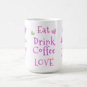 ウォーターカラーハート EAT Drink Coffee LOVE コーヒーマグカップ (中央)