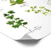 ウォーターカラーハーブキッチンプリントウォールアート ポスター (角)