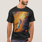 ウォーターカラーバスケットボール選手Tシャツ Tシャツ (正面)