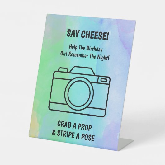 ウォーターカラーバスボム誕生日自撮 台座サイン (正面)