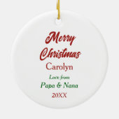 ウォーターカラーバセットハウンドリースクリスマス セラミックオーナメント (裏面)