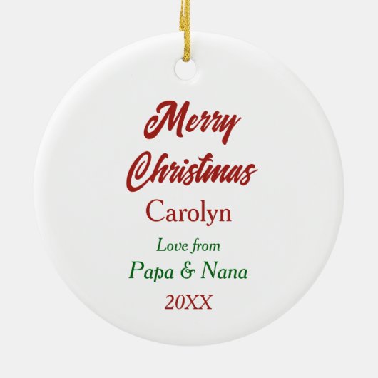 ウォーターカラーバセットハウンドリースクリスマス セラミックオーナメント (裏面)