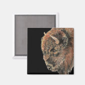 ウォーターカラーバソンバッファロー野生動物自然 マグネット (正面/裏面)