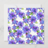 ウォーターカラーバタフライブルーフローラシックキンセアニラ 招待状 (裏面)