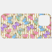 ウォーターカラーバタフライ ゴールドラメ Case-Mate iPhoneケース (裏面 (横))