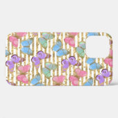 ウォーターカラーバタフライ ゴールドラメ Case-Mate iPhoneケース (裏面 (横))