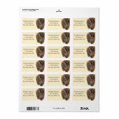 ウォーターカラーバッファローバイソン動物自然アート ラベル (フルシート)