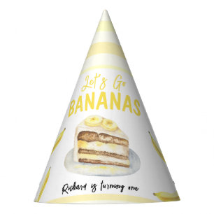 ウォーターカラーバナナケーキ 誕生日パーティー パーティーハット