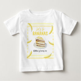 ウォーターカラーバナナケーキ 誕生日パーティー ベビーTシャツ