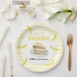 ウォーターカラーバナナケーキ 誕生日パーティー ペーパープレート