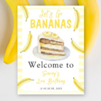 ウォーターカラーバナナスカケ誕生日ウェルカム