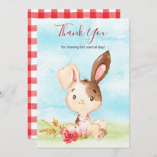 ウォーターカラーバニーファームサンキュー サンキューカード (正面/裏面)