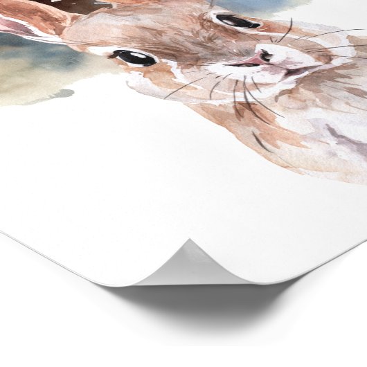 ウォーターカラーバニーフォレスト子供部屋子ウッドランド ポスター (角)