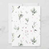 ウォーターカラーバニーベビーガールバプテスマ招待状 招待状 (裏面)