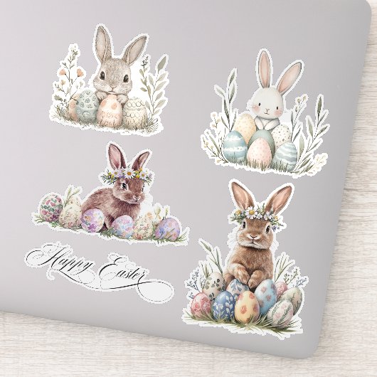 ウォーターカラーバニーラビットイースター春 シール (詳細)
