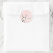 ウォーターカラーバニーラビットサンキューユーカスタム ラウンドシール (バッグ)