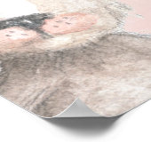 ウォーターカラーバニーラビット名前をカスタムする ポスター (角)