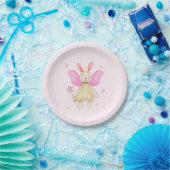 ウォーターカラーバニー人形プリンセスフェアリーワング ペーパープレート (パーティー)