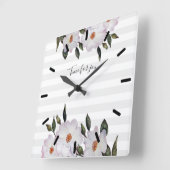 ウォーターカラーバラバレリーナフローライラストレーション スクエア壁時計 (傾斜)