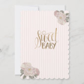 ウォーターカラーバレエシューズストライプの誕生日 招待状 (裏面)