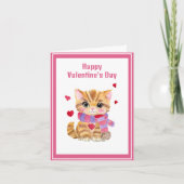ウォーターカラーバレンタインデー子猫 シーズンカード (正面)