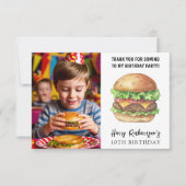 ウォーターカラーバーガーパーティー誕生日ありがとう サンキューカード (正面)