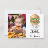 ウォーターカラーバーガーパーティー誕生日ありがとう サンキューカード (正面)
