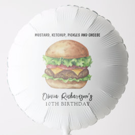 ウォーターカラーバーガーパーティー誕生日 バルーン