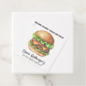 ウォーターカラーバーガーパーティー誕生日 フェイバータグ (インサイチュ)