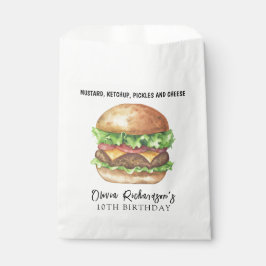 ウォーターカラーバーガーパーティー誕生日 フェイバーバッグ