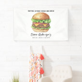 ウォーターカラーバーガーパーティー誕生日 横断幕 (インサイチュ)