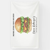 ウォーターカラーバーガーパーティー誕生日 横断幕 (縦)