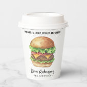 ウォーターカラーバーガーパーティー誕生日 紙コップ (正面)