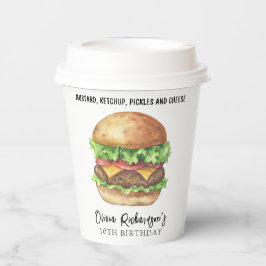 ウォーターカラーバーガーパーティー誕生日 紙コップ