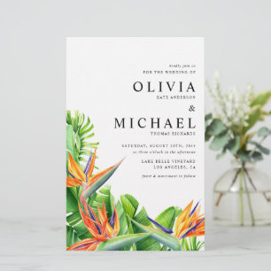 ウォーターカラーバーズオブパラダイス結婚式招待状