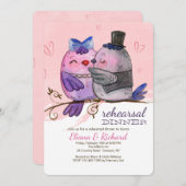 ウォーターカラーバードカップル招待状 招待状 (正面/裏面)