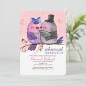 ウォーターカラーバードカップル招待状 招待状 (スタンド正面)