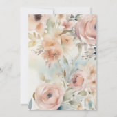 ウォーターカラーバードネスト&フローラ春ブライダルシャワー 招待状 (裏面)