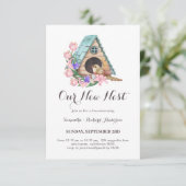 ウォーターカラーバードハウスウインターニューネスト引っ越し祝いパーティー 招待状 (スタンド正面)