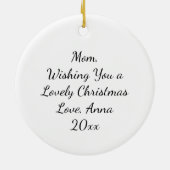 ウォーターカラーバードハウスクリパーソナライズされたスマス セラミックオーナメント (裏面)