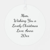 ウォーターカラーバードハウスクリパーソナライズされたスマス メタルオーナメント (裏面)