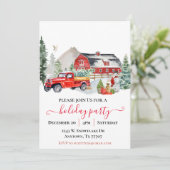 ウォーターカラーバーントラッククリ素朴スマスパーティー 招待状 (スタンド正面)