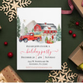 ウォーターカラーバーントラッククリ素朴スマスパーティー 招待状