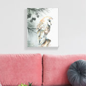 ウォーターカラーバーンドウル鳥自然ワイルドライフアート キャンバスプリント (インサイチュ (リビング))