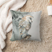 ウォーターカラーバーンドウル鳥自然ワイルドライフアート クッション (ブランケット)