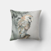 ウォーターカラーバーンドウル鳥自然ワイルドライフアート クッション (裏面)