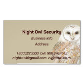 ウォーターカラーバーンドルセキュリティナイトフクロウビジネスCa マグネット名刺 (正面)