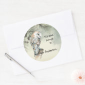 ウォーターカラーバーンドルバードアートカスタム蔵書票 ラウンドシール (封筒)