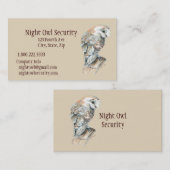 ウォーターカラーバーンフクロウのセキュリティビジネス 名刺 (正面/裏面)
